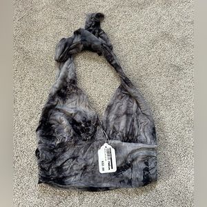Open Back Halter Tie Crop Top